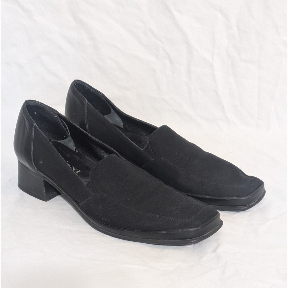 Rangoni Firenze Block Heel Women's 7 Narrow Black Classic Loafer Academia Italy